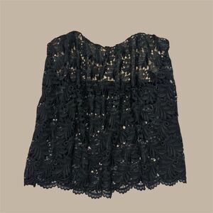GORGEOUS NEW STONE_COLD_FOX Black Strapless Lace Bustier Top- Retails at $198